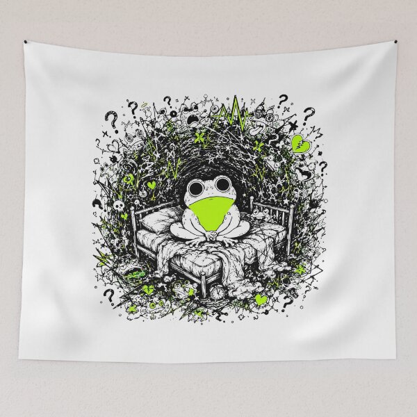 Item preview, Anxious Insomniac Frog Chaos Doodle Overthinker designed and sold by chattsuede.