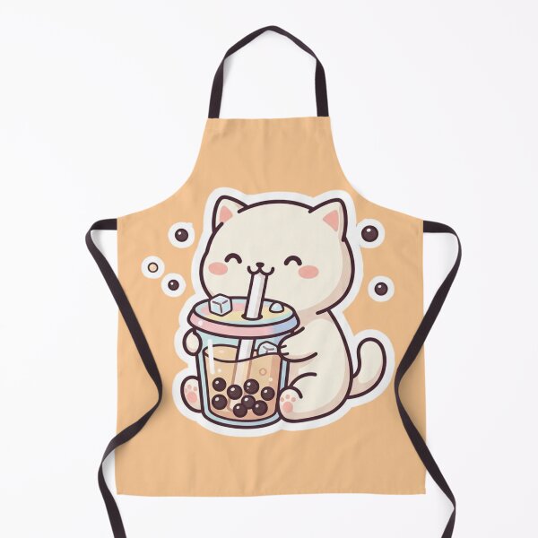 Item preview, Cute Kawaii Boba Cat Drinking Milk Tea - Pastel Chibi Animal Art designed and sold by ZyloPrints.