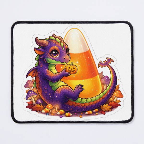 Item preview, Cute Halloween Dragon | Candy Corn Dragon | Kawaii Baby Dragon | Spooky Season | Autumn Fantasy | Candy Corn Art designed and sold by MrDev.