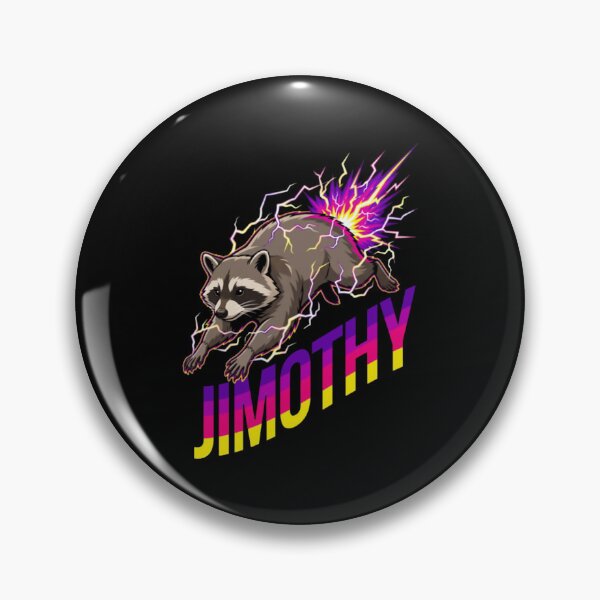 Item preview, Funny Jimothy Raccoon Retro Neon Lightning Trash Panda Meme designed and sold by MonteSorado.