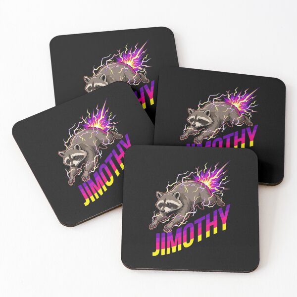 Item preview, Funny Jimothy Raccoon Retro Neon Lightning Trash Panda Meme designed and sold by MonteSorado.