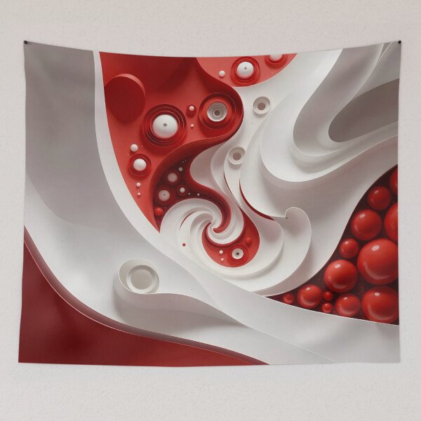 Item preview, Swirling Red and White Abstraction designed and sold by Vicky Brago-Mitchell®.