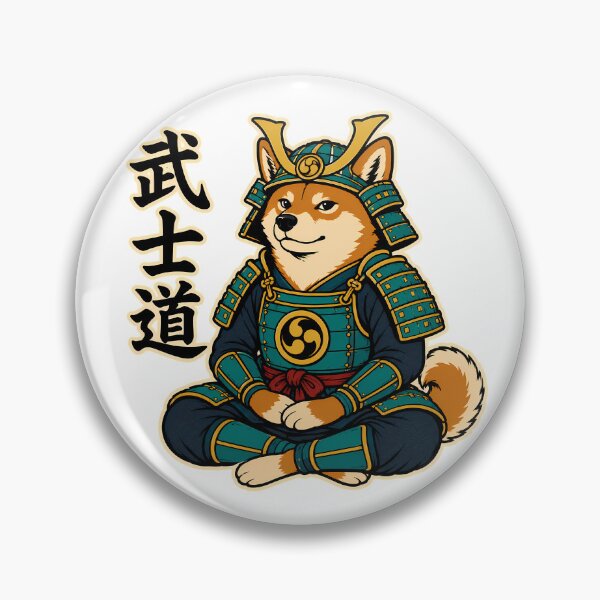Item preview, Bushido Shiba Inu Samurai Warrior Japanese Kanji designed and sold by chattsuede.