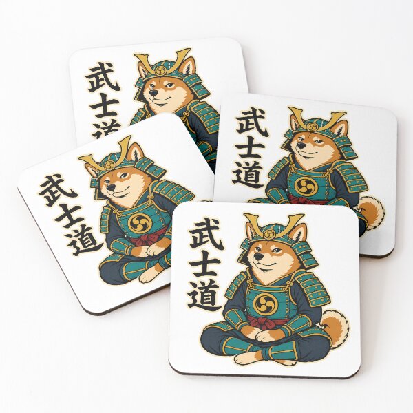 Item preview, Bushido Shiba Inu Samurai Warrior Japanese Kanji designed and sold by chattsuede.