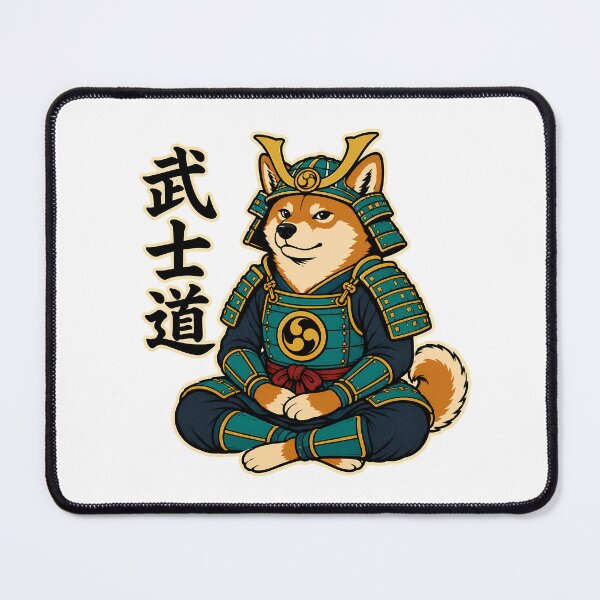 Item preview, Bushido Shiba Inu Samurai Warrior Japanese Kanji designed and sold by chattsuede.