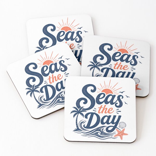 Item preview, Seas The Day Retro Beach Ocean Waves Sunset designed and sold by ElcastDesigns.
