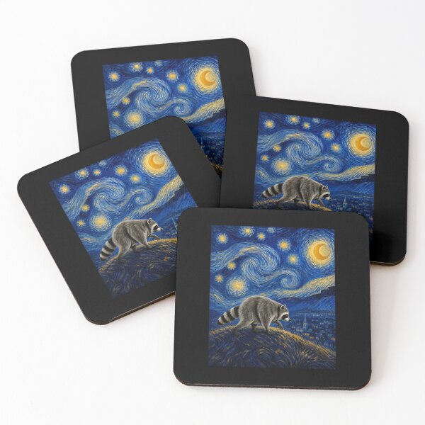 Item preview, Jimothy Raccoon Starry Night Van Gogh Art Seattle Meme designed and sold by MonteSorado.