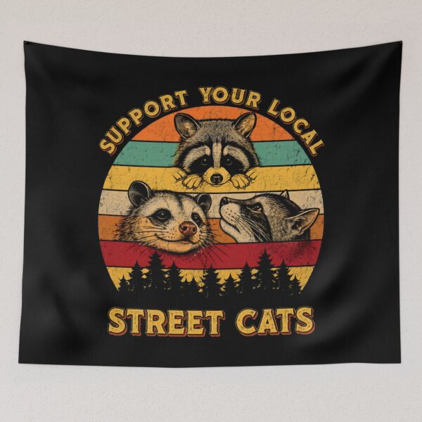 Item preview, Jimothy Retro Raccoon Street Cats designed and sold by MonteSorado.