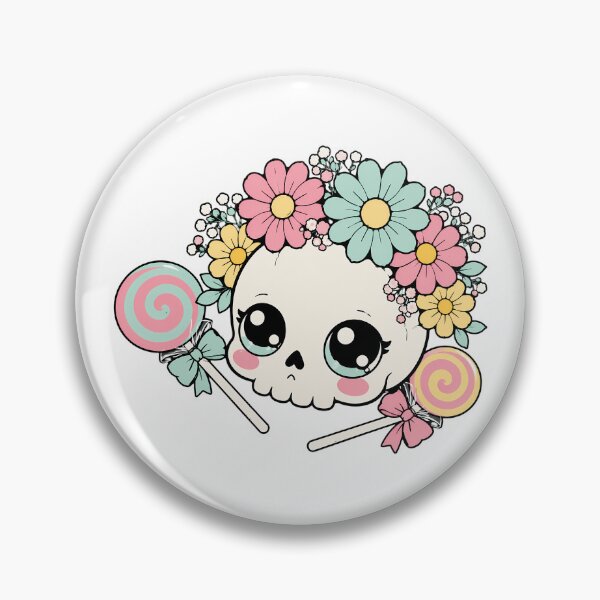 Item preview, Pastel Goth Flower Crown Skull Kawaii Creepy Cute designed and sold by chattsuede.