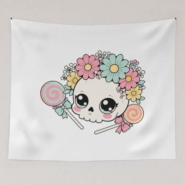 Item preview, Pastel Goth Flower Crown Skull Kawaii Creepy Cute designed and sold by chattsuede.