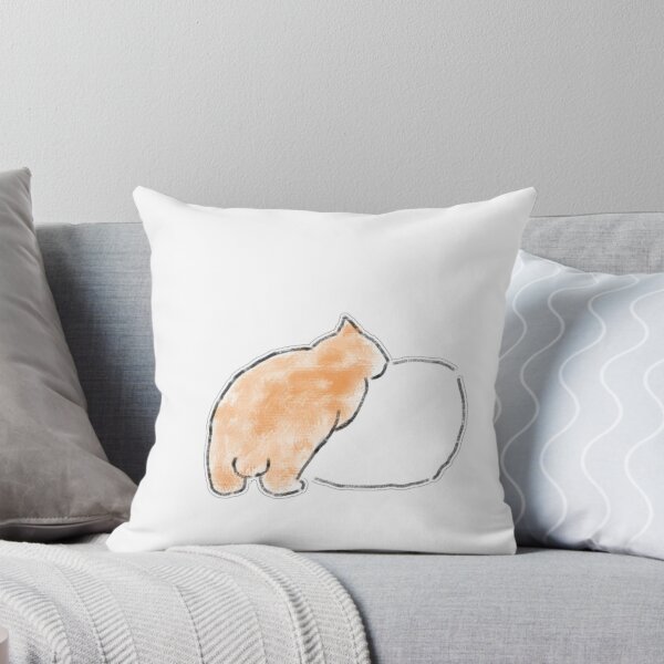 Item preview, Cute Cat Leaning On Pillow Cozy Hand Drawn Art designed and sold by raun.draw.