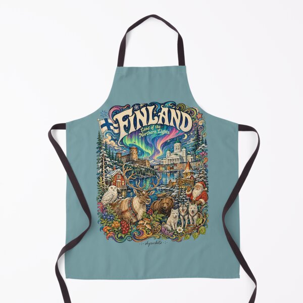 Item preview, Finland Land of Northern Lights Vintage Art Poster designed and sold by Skyrocketz.