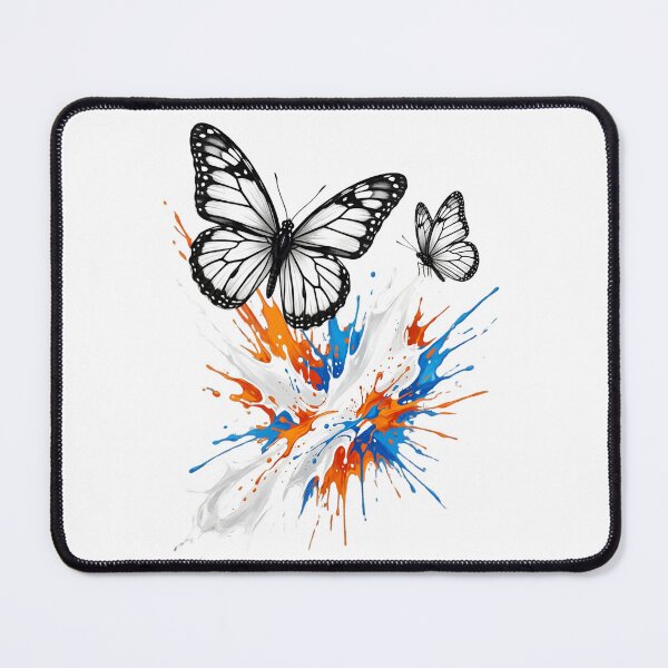 Item preview, Monochrome Butterflies with Vibrant Paint Splash Isolated on Transparent Background designed and sold by StormVape.