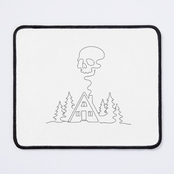 Item preview, Single Line Skull Cabin Eerie Nature Lover designed and sold by chattsuede.