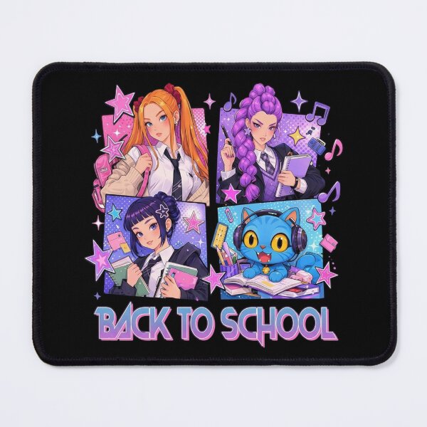 Item preview, Back To School Anime Girls And Cute Blue Cat designed and sold by DamianRoy88.