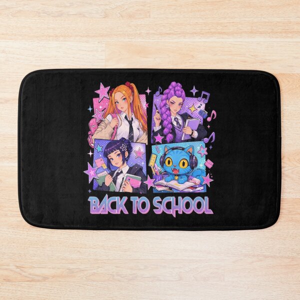 Item preview, Back To School Anime Girls And Cute Blue Cat designed and sold by DamianRoy88.