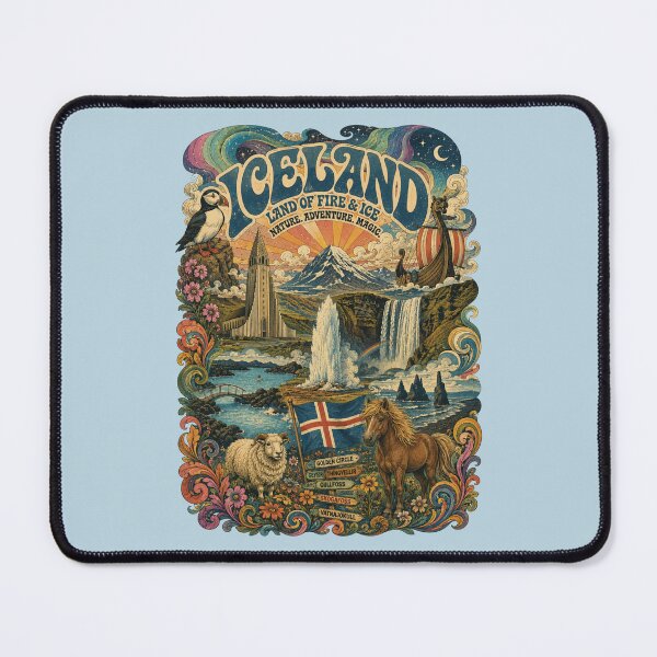 Item preview, Iceland Land of Fire and Ice Vintage Travel Poster designed and sold by Skyrocketz.