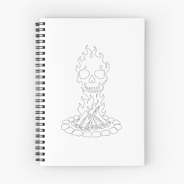 Item preview, Continuous Line Campfire Skull Minimalist Gothic Camping designed and sold by chattsuede.