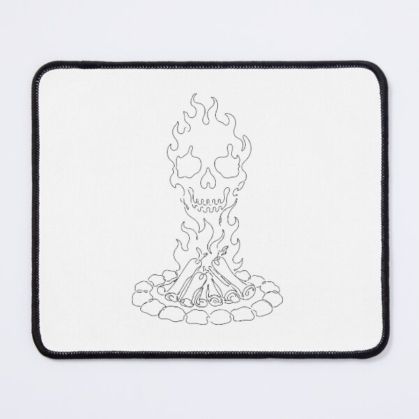 Item preview, Continuous Line Campfire Skull Minimalist Gothic Camping designed and sold by chattsuede.