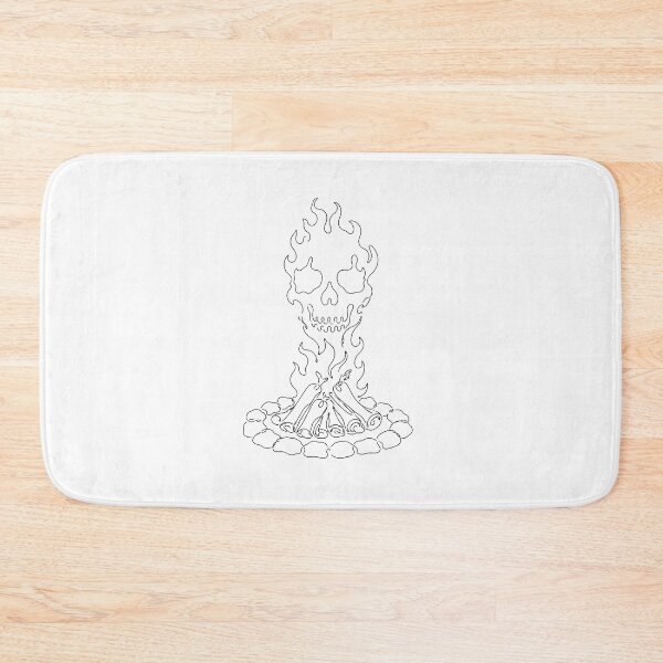 Item preview, Continuous Line Campfire Skull Minimalist Gothic Camping designed and sold by chattsuede.
