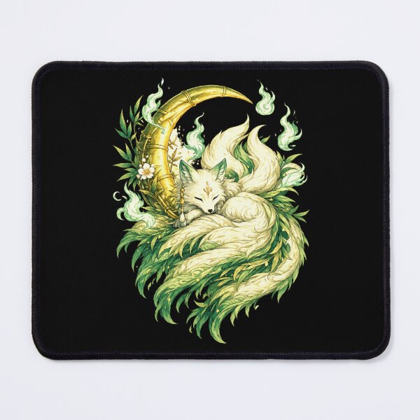 Item preview, Sleeping Kitsune | Nine Tailed Fox | Japanese Spirit Fox | Mystic Fox | Moon Fox | Fantasy Yokai | Celestial Fox designed and sold by MrDev.