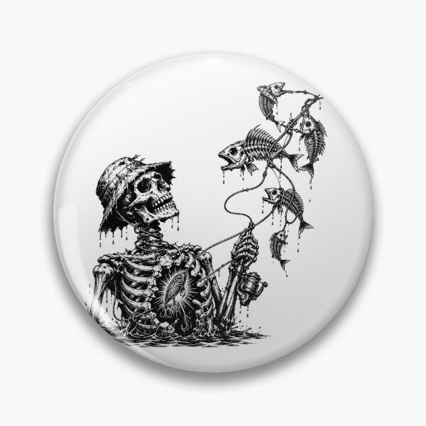 Item preview, Macabre Skeleton Fisherman Glowing Lure Dark Waters designed and sold by chattsuede.