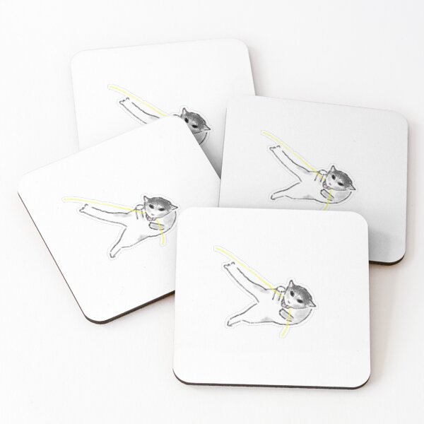 Item preview, I Will Save You Hero Cat Flying Hand Drawn Art designed and sold by raun.draw.