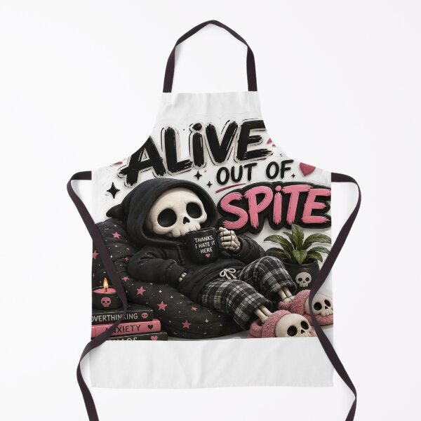 Item preview, Alive Out of Spite – Funny Gothic Skeleton Sticker designed and sold by Genzfirevibes.