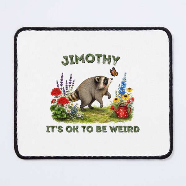 Item preview, Jimothy Raccoon Among Garden Flowers IT'S OK TO BE WEIRD designed and sold by MonteSorado.
