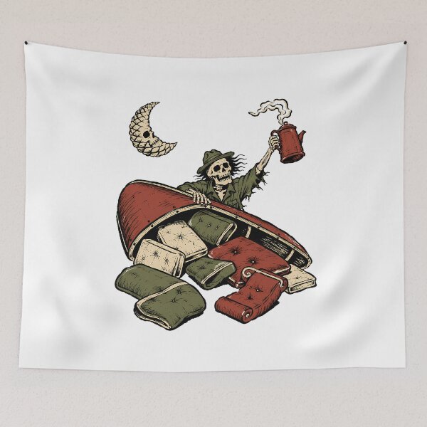 Item preview, Skeleton Canoe Camping Gothic Spooky Rustic Moon designed and sold by chattsuede.