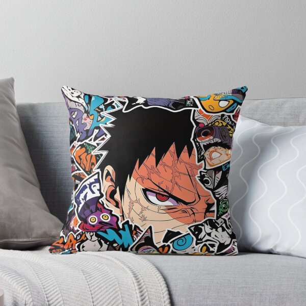 Item preview, Crimson Eye Warrior Collage – Urban Graffiti Anime Style Digital Art Print designed and sold by Dyan4.