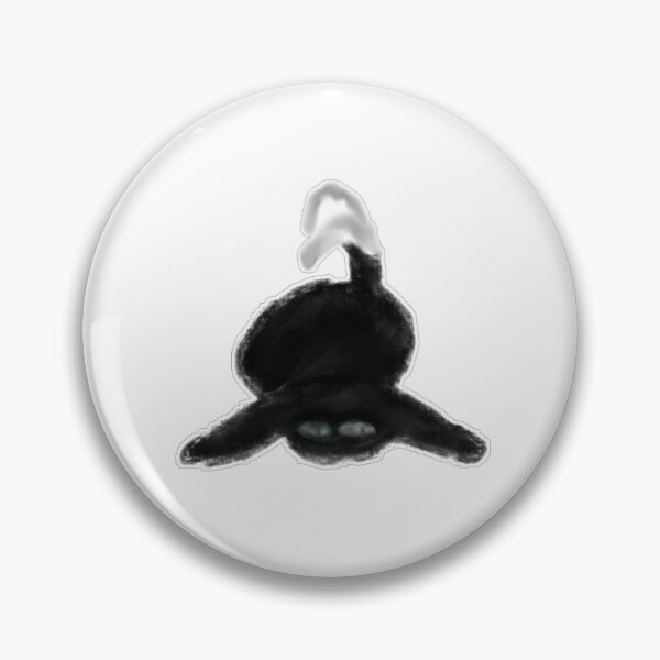 Item preview, Un gato negro plano y tonto mirando fijamente, un dibujo divertido hecho a mano. designed and sold by raun.draw.