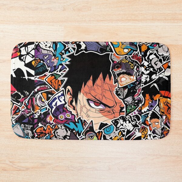 Item preview, Crimson Eye Warrior Collage – Urban Graffiti Anime Style Digital Art Print designed and sold by Dyan4.