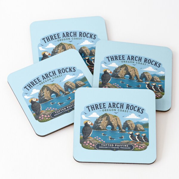 Item preview, Three Arch Rocks | Tufted Puffins | Oregon Coast designed and sold by Myra365Art.