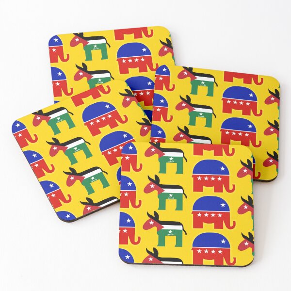 Item preview, Republican and Democratic Parties with USA and Palestine Flags designed and sold by Edward Reznik.