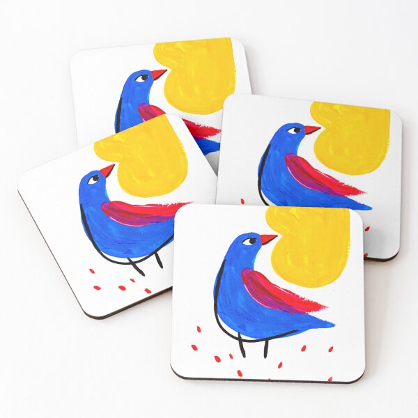 Item preview, Blue Bird and Sun – Abstract Bird Art designed and sold by Filora Atelier | Bird Art.