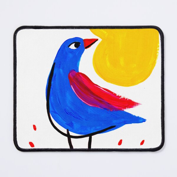 Item preview, Blue Bird and Sun – Abstract Bird Art designed and sold by Filora Atelier | Bird Art.