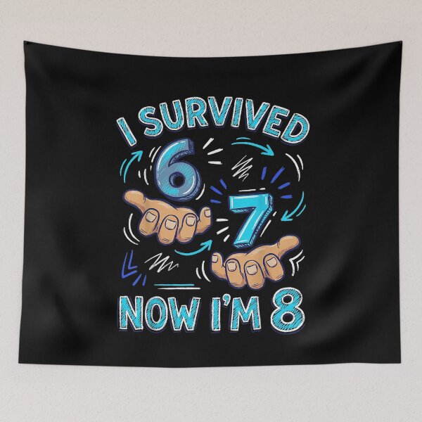 Item preview, I Survived 6 7 Now I'm 8 Funny 8th Birthday Boy Shirt designed and sold by Umbelasyn.