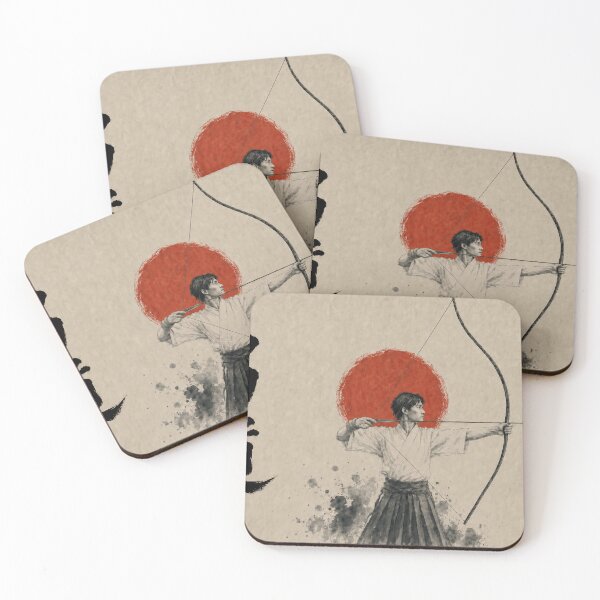 Item preview, Kyudo 弓道 - Japanese Archery Sumi-e Ink Painting designed and sold by KeisJapan.