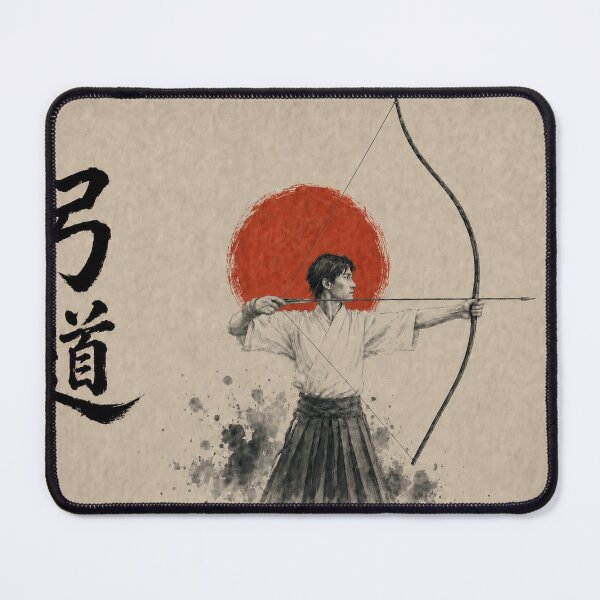 Item preview, Kyudo 弓道 - Japanese Archery Sumi-e Ink Painting designed and sold by KeisJapan.
