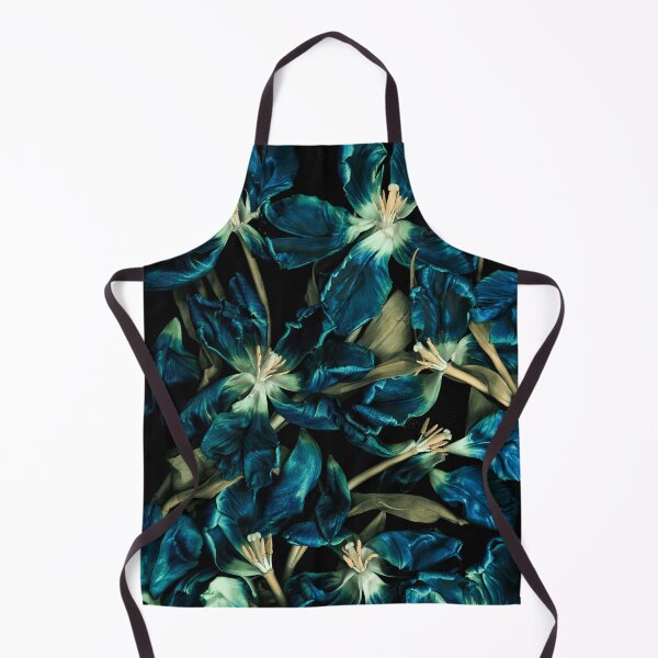 Item preview, Moody Dark Teal Dried Tulips Botanical Macro designed and sold by Elżbieta Kaps.