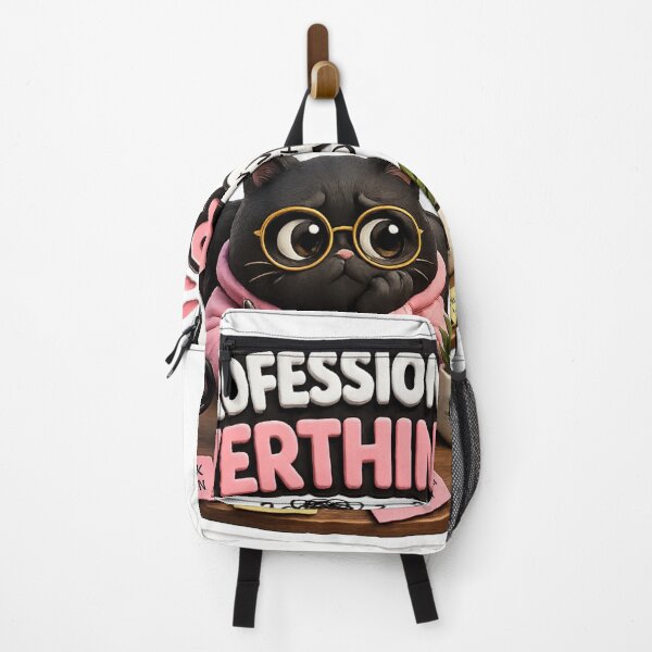 Item preview, Professional Overthinker – Funny Black Cat Sticker designed and sold by Genzfirevibes.