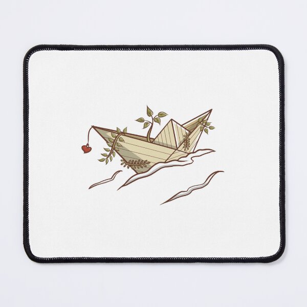Item preview, Paper Boat With Plant Cute Whimsical Ocean Voyage Art designed and sold by Schokcoladee.