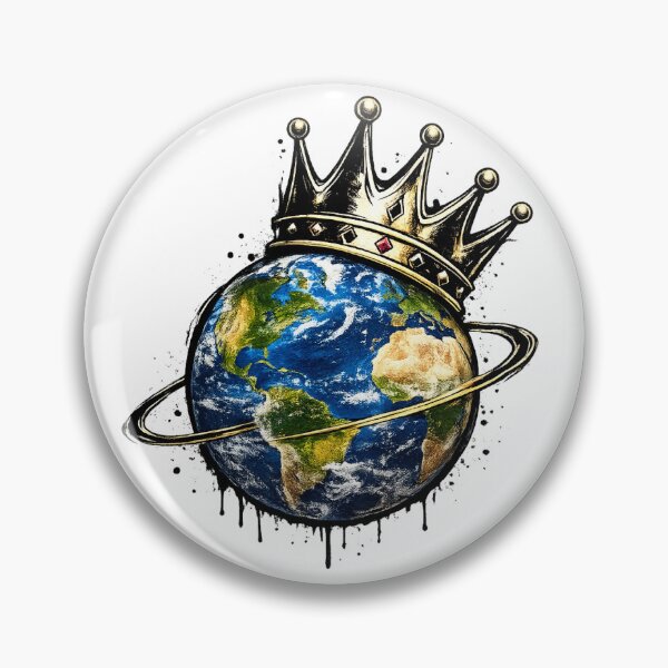 Item preview, Crowned Earth Graphic T-Shirt – Rule Your World with Bold Streetwear Style and Cosmic Energy designed and sold by #kingMAMECRAFT.