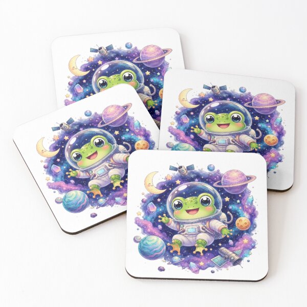 Item preview, Cute Frog Astronaut in Space | Kawaii Cosmic Frog Illustration designed and sold by Trendykunnu.