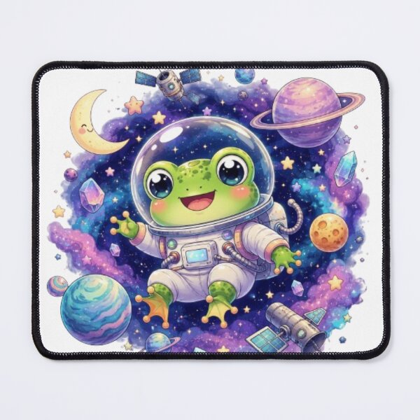 Item preview, Cute Frog Astronaut in Space | Kawaii Cosmic Frog Illustration designed and sold by Trendykunnu.