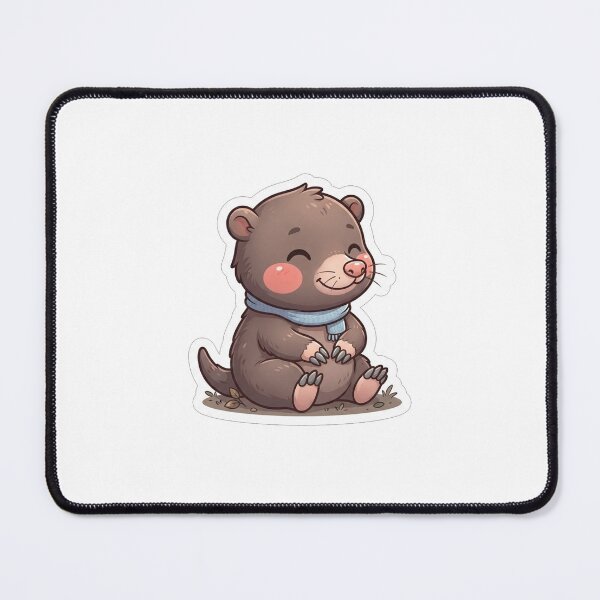 Item preview, Cute Little Mole Wearing Winter Scarf designed and sold by Owcomm.