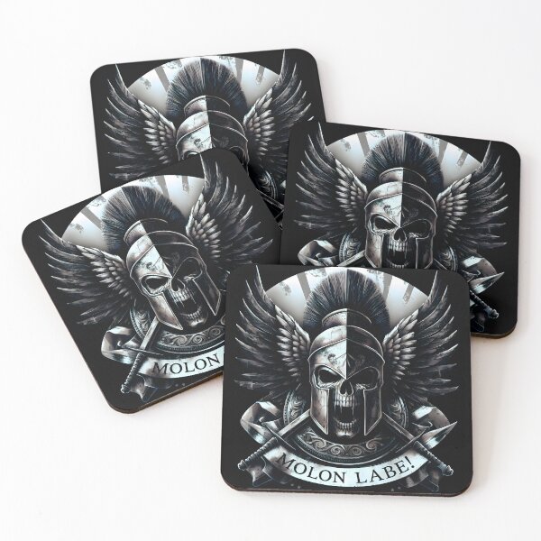 Item preview, MOLON LABE –  FIERCE SPARTAN SKULL [WINGED HELMET] designed and sold by Takin-Thepiss.