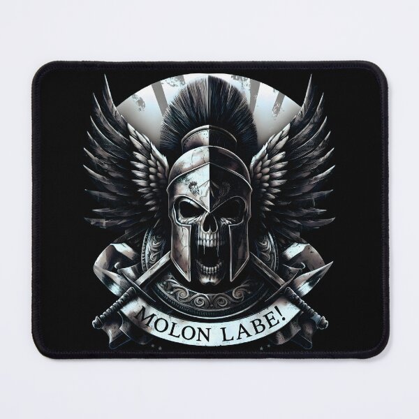 Item preview, MOLON LABE –  FIERCE SPARTAN SKULL [WINGED HELMET] designed and sold by Takin-Thepiss.