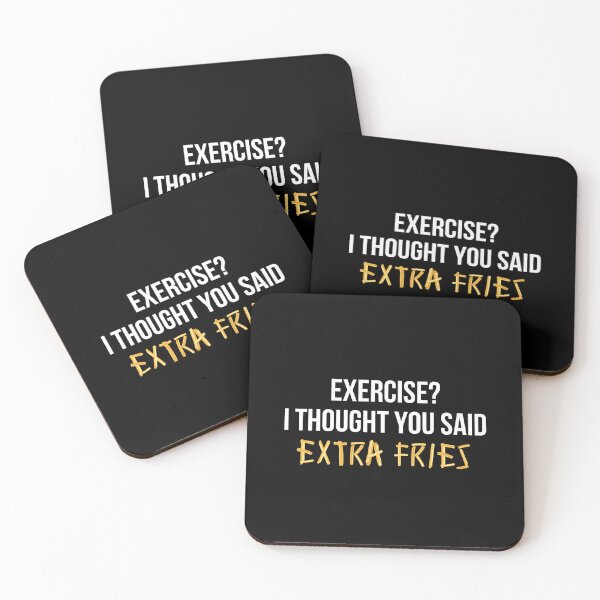 Item preview, Exercise I Thought You Said Extra Fries Funny Food Humor T-Shirt Anti Gym Gift Tee designed and sold by TongTang.